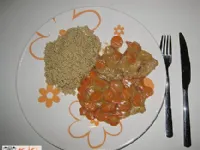 Fotografija recepta: Sojini medaljoni v vegetini omaki