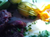 Fotografija recepta: Polnjeni cvetovi bučk