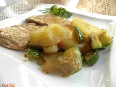 Pražen krompir z bučkami na bučnem olju