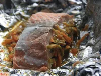 Fotografija recepta: Lososov file pečen v foliji