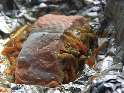 Lososov file pečen v foliji