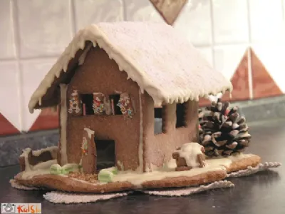 Zimska vasica iz medenega testa