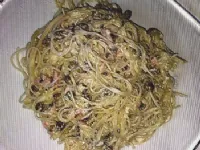 Fotografija recepta: Špageti z lososom v smetanovi omaki