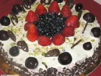 Fotografija recepta: Bučno - pistacijeva borovničeva sladkost