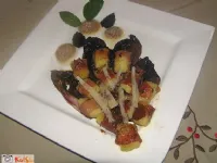 Fotografija recepta: Njoki s pršutom na pečenem radiču