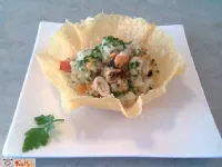 Fotografija recepta: Rižota z morskimi sadeži v parmezanovi košarici