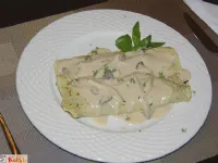 Fotografija recepta: Ajdove palačinke s špinačo, sirom in gobami