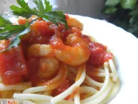 Fotografija recepta: Špageti z gamberi in rukolo