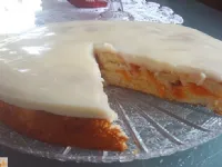 Fotografija recepta: Biskvit z marelicami in vanilijevim pudingom