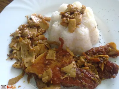 Puranji zrezki v omaki iz jurčkov