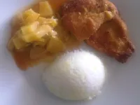 Fotografija recepta: Kokosovi zrezki z ananasom in porom
