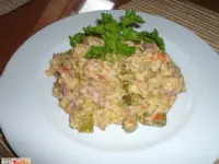 Fotografija recepta: Špargljeva rižota s panceto in kislo smetano