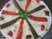 Fotografija recepta: Slana torta s pečenimi paprikami