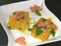 Fotografija recepta: Polentini stolpiči s kozicami