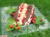 Fotografija recepta: Vanilijeva torta z gozdnimi jagodami