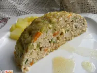 Fotografija recepta: Zelenjavno mesna pečenka z mladim krompirjem