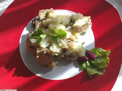 Pražen krompir s šampinjoni