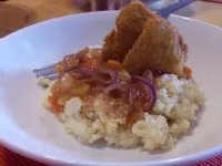 Fotografija recepta: Kus kus z ananasovo omako in piščancem