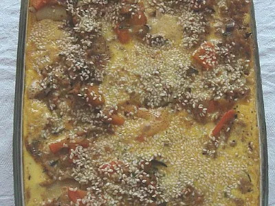 Polnjene palačinke z mletim mesom in bučkami