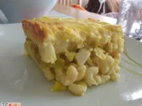 Fotografija recepta: Testeninska zloženka z bučkami in trdo kuhanim jajcem