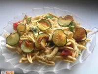 Fotografija recepta: Testenine z melancaninim čipsom