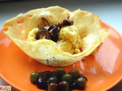 Polenta z gobami v parmezanovi skledici