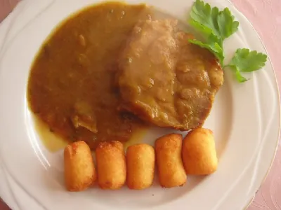 Svinjski vrat z zelenjavo