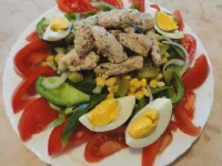 Fotografija recepta: Puranja solata z jajcem