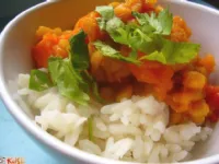 Fotografija recepta: Rumeni grah s sladkim krompirjem (vegansko)