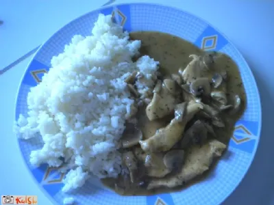 Piška s šampinjoni