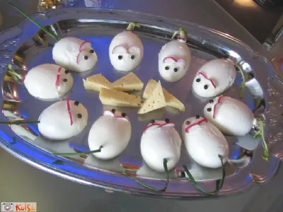 Miške  iz trdo kuhanih jajc