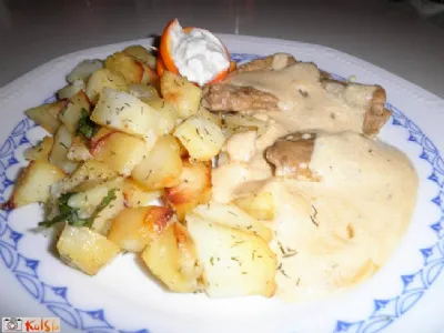 Zrezki v pomarančno-gorčični omaki