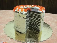 Fotografija recepta: Črno-bela torta s pikantnimi feferoni 