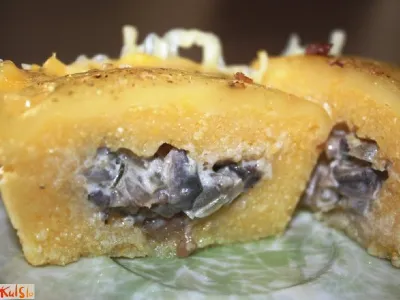 Polentine tortice s šampinjoni