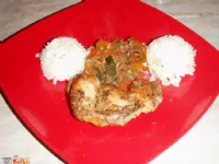 Fotografija recepta: Pečen zajec z zelenjavo