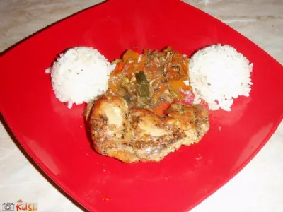 Pečen zajec z zelenjavo