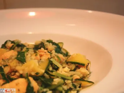 Zelena rižota s piščancem