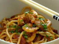 Fotografija recepta: Špageti s paradižniki in kozicami »ala fasulas«