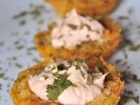 Fotografija recepta: Lososove tortice z lososovo kremo