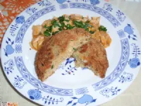 Fotografija recepta: Bučkini polpeti s slanino in jurčkovo omako