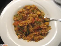 Fotografija recepta: Testenine z bučkami v teriyaki omaki