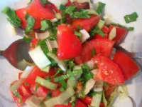 Fotografija recepta: Paradižnikova solata z rukolo