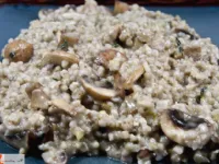 Fotografija recepta: Ajdova kaša z rjavimi šampinjoni in gorgonzolo