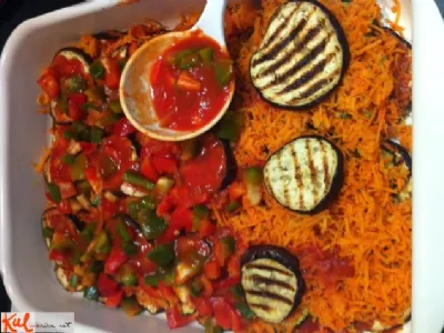 Harlekin zelenjava v pečici