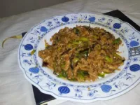 Fotografija recepta: Klementinin piščanec v pečenem rižu s porom