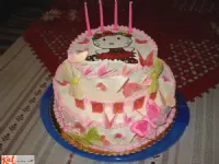 Fotografija recepta: Torta Hello Kitty z metuljčki