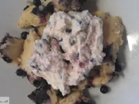 Fotografija recepta: Carski praženec z borovnicami in skuto v pečici