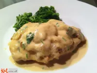 Fotografija recepta: Piščančji file z gobicami in sirom