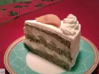 Fotografija recepta: Koruzna torta z vanilijevo kremo in hruškami