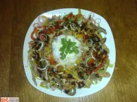 Fotografija recepta: Mesno zelenjavni trakovi z domačo teryaki omako